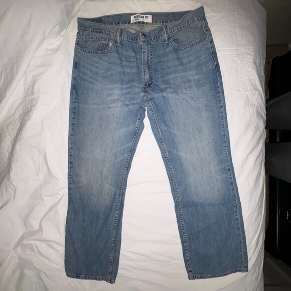 Levis 505 Regular Fit Mens Jeans W40 L32 Light Wash 100% Cotton Denim Straight L - Picture 11 of 11